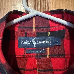 Ralph Lauren red tartan long sleeve shirt